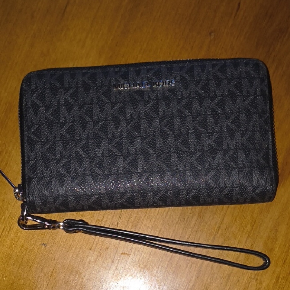 Michael Kors Black Monogram Wristlet